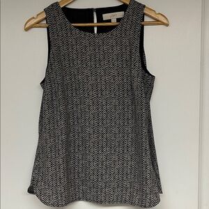 LOFT Black & White Chevron Shell Tank